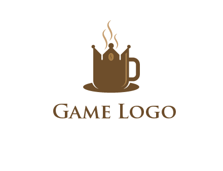 Coffee cup with crown vector
