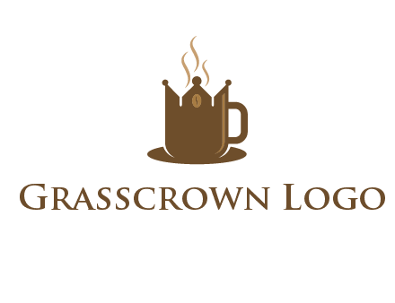 Coffee cup with crown vector