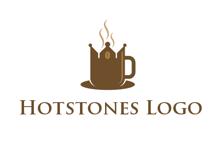 Coffee cup with crown vector