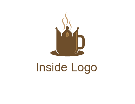 Coffee cup with crown vector