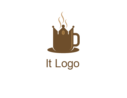 Coffee cup with crown vector