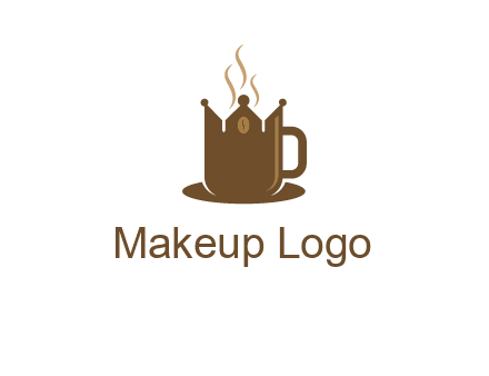 Coffee cup with crown vector