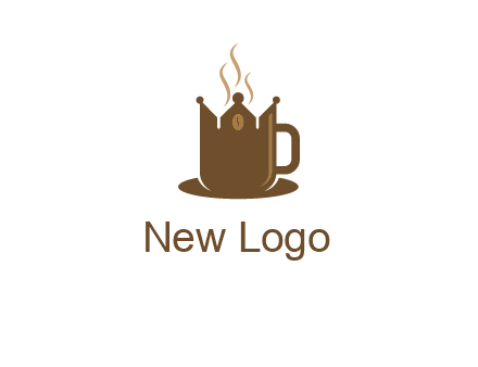 Coffee cup with crown vector