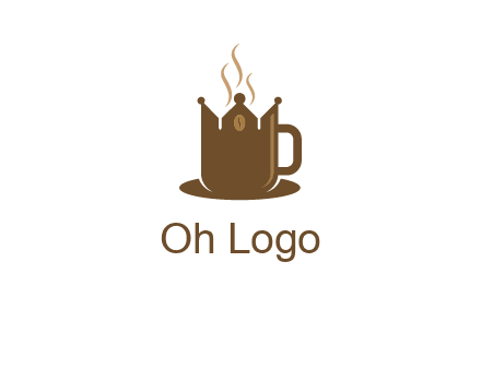 Coffee cup with crown vector