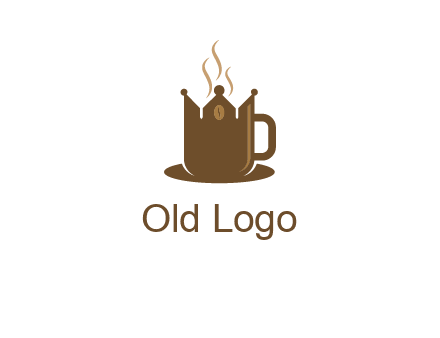 Coffee cup with crown vector