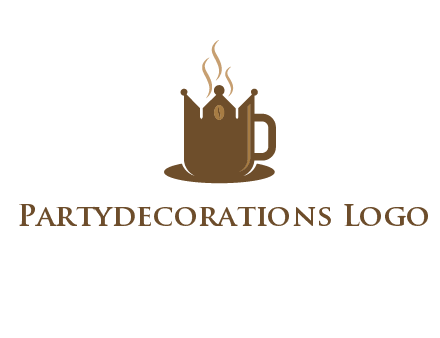 Coffee cup with crown vector