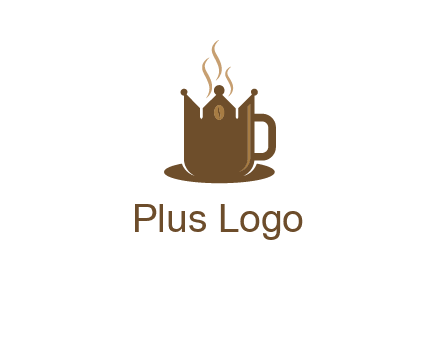 Coffee cup with crown vector