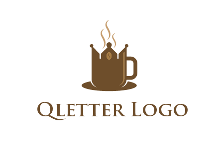 Coffee cup with crown vector