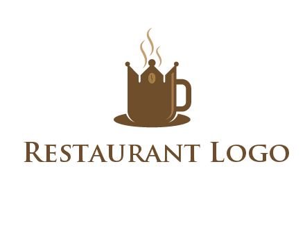 Coffee cup with crown vector