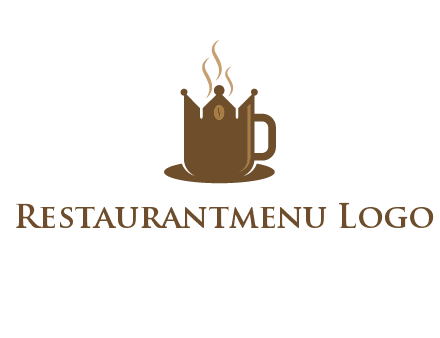 Coffee cup with crown vector