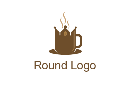 Coffee cup with crown vector