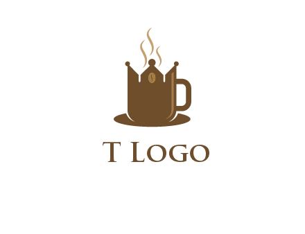 Coffee cup with crown vector