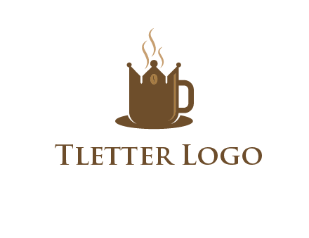 Coffee cup with crown vector