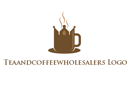 Coffee cup with crown vector