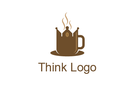 Coffee cup with crown vector