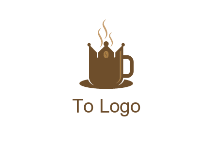 Coffee cup with crown vector