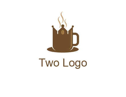 Coffee cup with crown vector