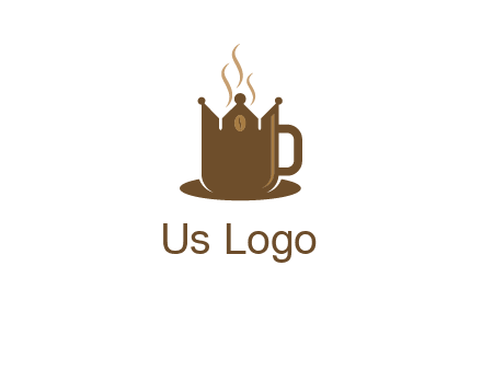 Coffee cup with crown vector
