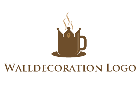 Coffee cup with crown vector