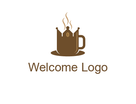 Coffee cup with crown vector