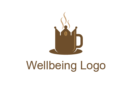 Coffee cup with crown vector