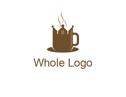 Coffee cup with crown vector