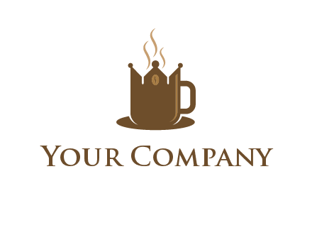 Coffee cup with crown vector
