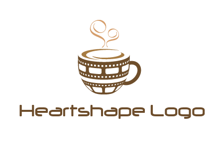 creative film reel coffee mug logo