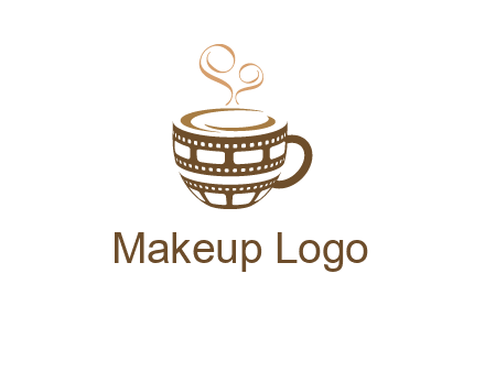 creative film reel coffee mug logo