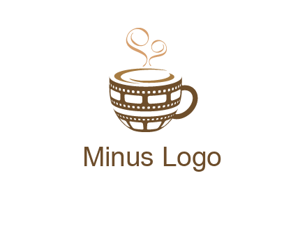 creative film reel coffee mug logo