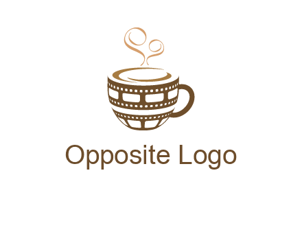 creative film reel coffee mug logo