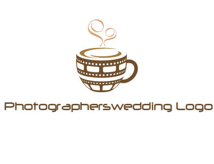 creative film reel coffee mug logo