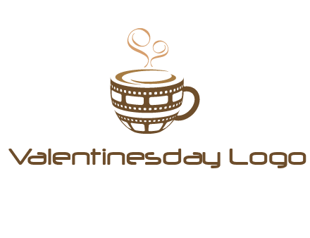creative film reel coffee mug logo