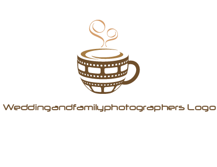 creative film reel coffee mug logo