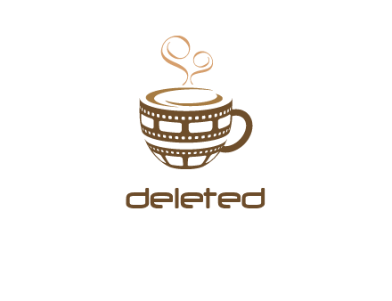 creative film reel coffee mug logo