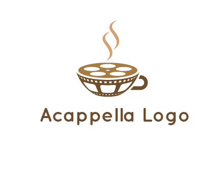 creative film reel coffee cup logo