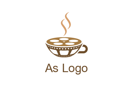 creative film reel coffee cup logo