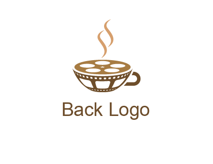 creative film reel coffee cup logo
