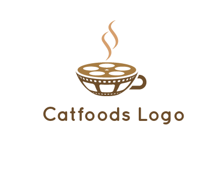 creative film reel coffee cup logo