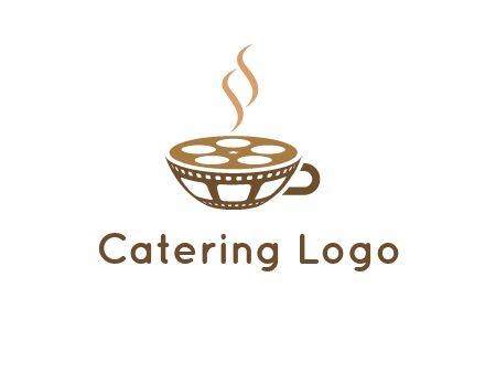 creative film reel coffee cup logo