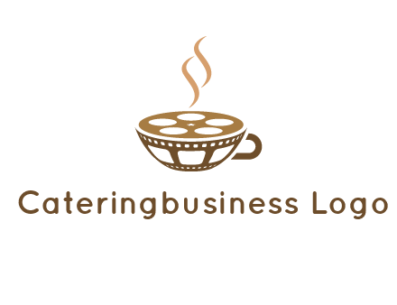 creative film reel coffee cup logo