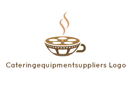 creative film reel coffee cup logo