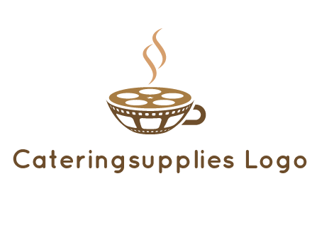 creative film reel coffee cup logo