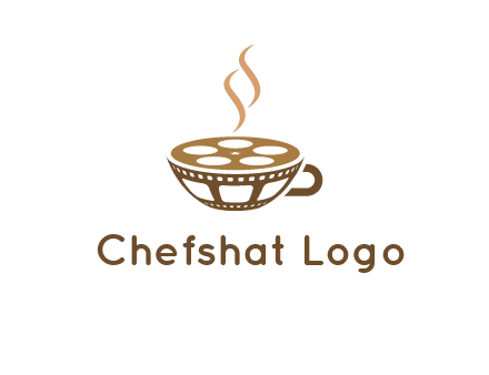 creative film reel coffee cup logo