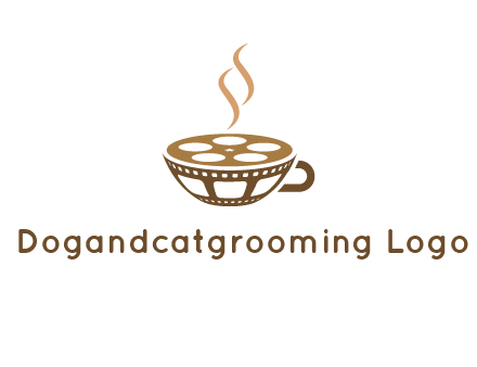 creative film reel coffee cup logo