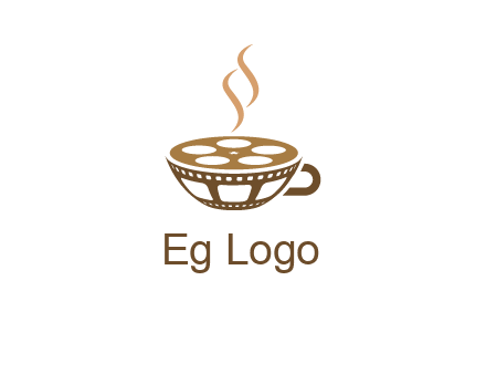 creative film reel coffee cup logo