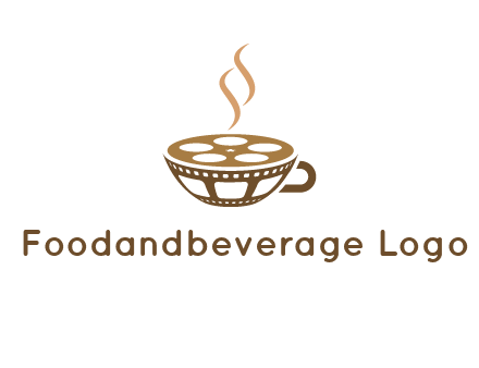 creative film reel coffee cup logo