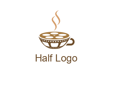 creative film reel coffee cup logo