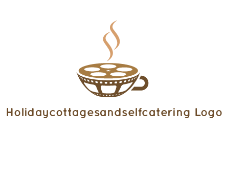 creative film reel coffee cup logo