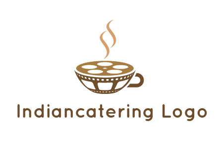 creative film reel coffee cup logo